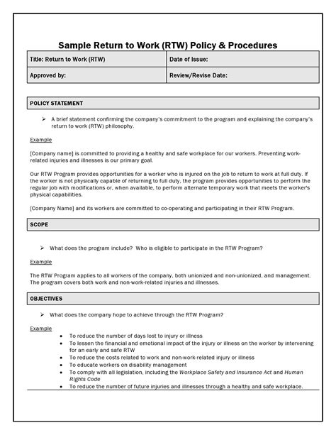 24 Printable Policies And Procedures Template Forms F