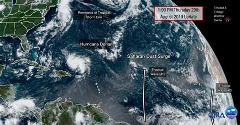 Tropical Update Dorian Strengthening Erin Goes Post Tropical Two