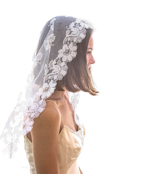 Vintage Lace Mantilla Wedding Veil Made In Spain Be