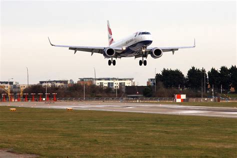 British Airways Cityflyer Embraer Aircraft Landing At London City