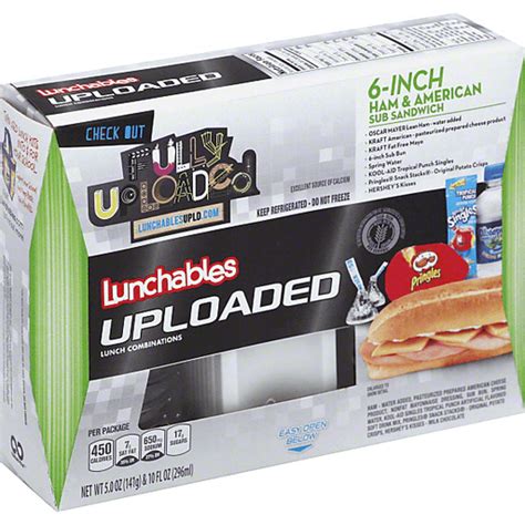 lunchables uploaded lunch combinations ham and american sub sandwich 6 inch buehler s