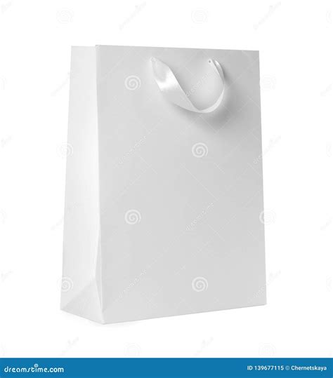 Paper Shopping Bag Isolated On White Stock Image Image Of Packaging