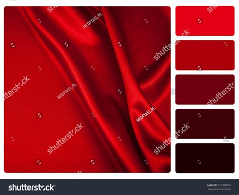 Red Satin Color Palette Complimentary Swatches Stock Photo Edit Now