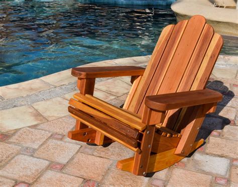 Made of durable acacia wood and galvanized screws, the adirondack chair has solid structure and large weigh capacity for outdoor using. Redwood Adirondack Rocking Chair, Durable Wooden Rocker