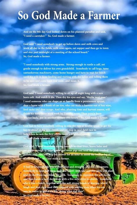 So God Made A Farmer Image So God Made A Farmer Poem Poster 19