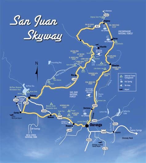 San Juan Skyway Map Visit Durango Co Official Tourism Site