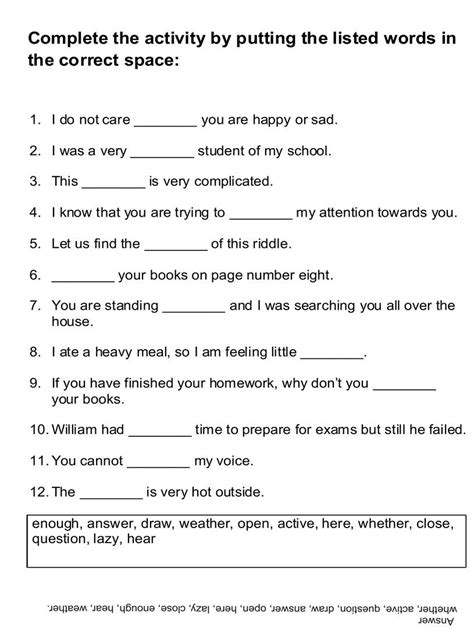 Printable English Worksheets For Kids Learning Printable