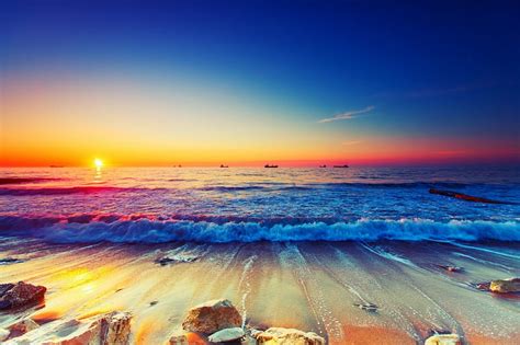 Sea Sunrise Shore Ocean Colors Bonito Sunset Waves Sky Sea