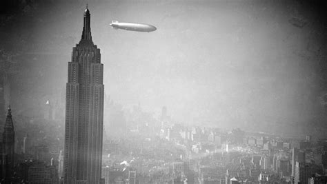 The Hindenburg Floats Past The Empire State Building In New York