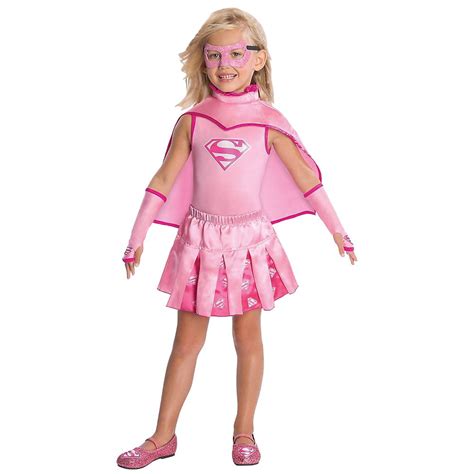 Superhero Girl Kids Costume Pink Supergirl Small