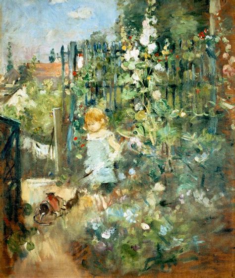 Hallo , nach unserem einzug in unser neues heim. Mädchen im Garten - Berthe Morisot