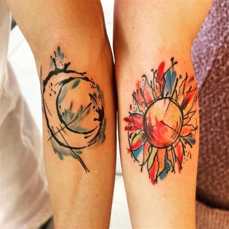 Sun and moon matching tattoos. Top 35 Best Sun and Moon Tattoos - 2020 Inspiration Guide