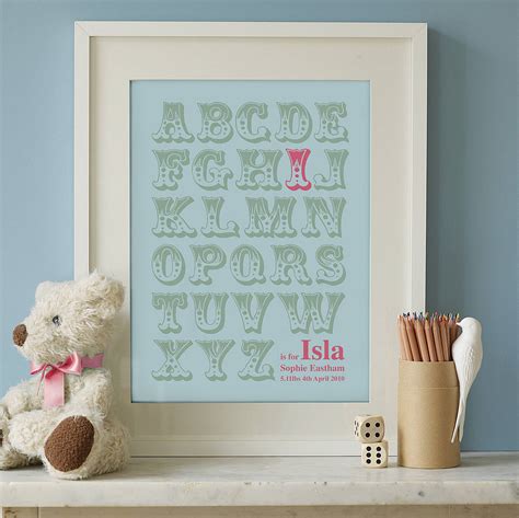 Personalised Alphabet Art Print By Made At The Mill