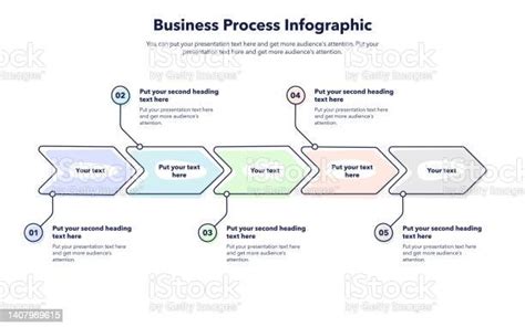 Business Process Template With Five Stages Stock Illustration