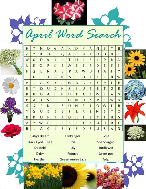 Printable April Word Search Activity Shelter Printable Medium Word