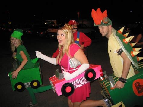 Mario Cart Halloween Costume For A Group Princess Peach Bowser Mario