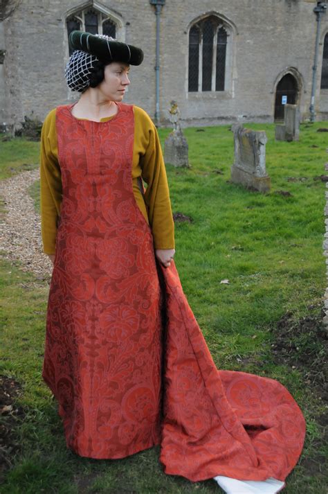 14th Century Surcoat In Rich Silk Brocade Lined In Silk By Prior
