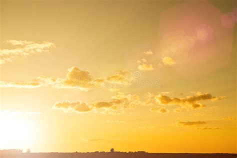 Sunset Sky In Summer With Flares Ver Stock Photo Image Of Heaven