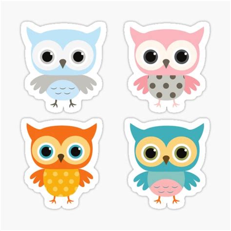 Cute Owls Sticker Pack Sticker For Sale By Springbloomb Redbubble