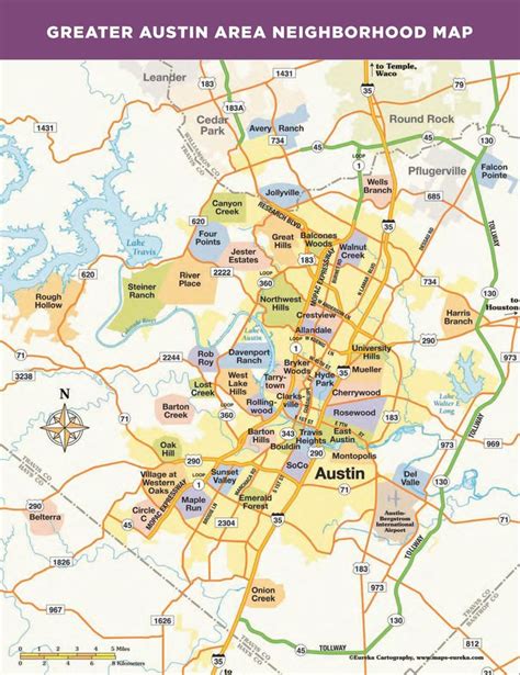 Greater Austin Area Neighborhood Map More Maps Pinterest Maps