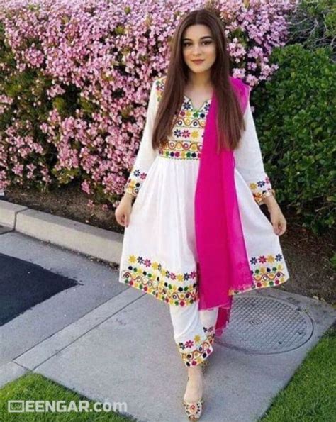Floral White Afghan Clothes Seengar Fashion Afghan