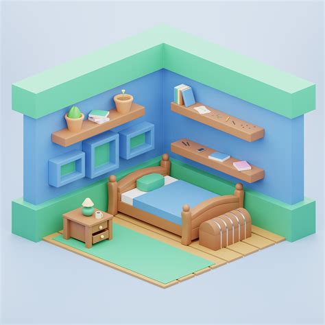 Isometric Bedroom Finished Projects Blender Artists Community