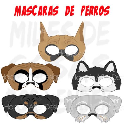 50 Mascaras Antifaces De Perros Schnauzer Bulldog Rottweiler 49800