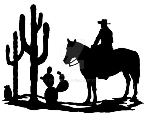 Western Scene Silhouette Clip Art