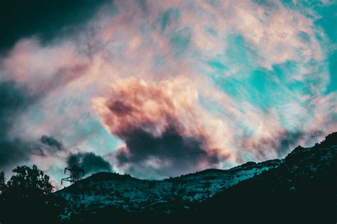 무료 이미지 경치 자연 수평선 따뜻한 햇빛 흐린 웨이브 새벽 분위기 황혼 그림 물감 일 흐리게 구름
