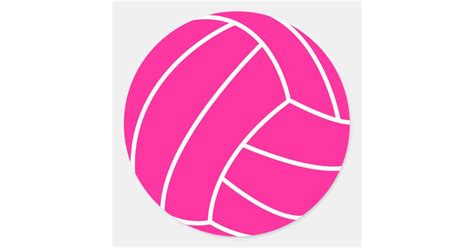 Hot Pink Volleyball Classic Round Sticker