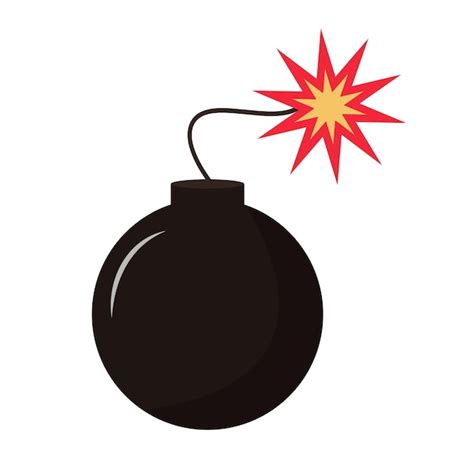 Bomba Com Pavio Em Chamas Ilustração Em Vetor Estilo Cartoon Vetor