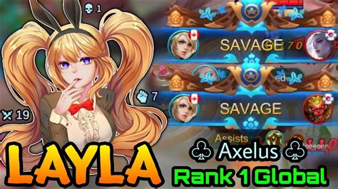 2x Savage Layla Bunny Babe 19 Kills In 10 Min Top 1 Global Layla By