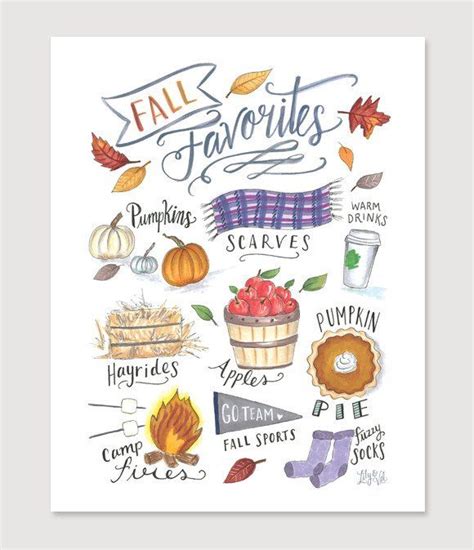 An Autumn Poster With The Words Fall Favorites