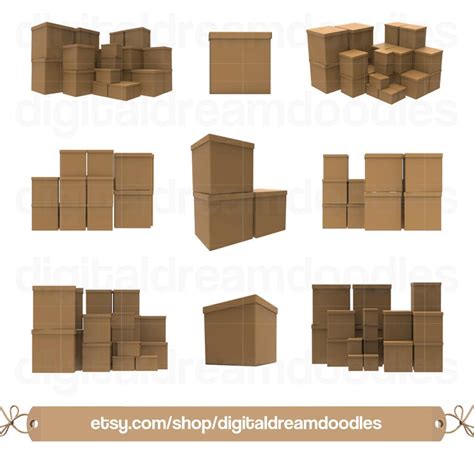 Box Clipart Boxes Overlays Shipping Boxes Image Cardboard Etsy Hong Kong