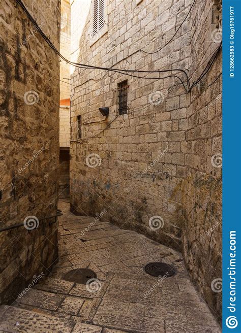 Jerusalem Israel April 2 2018 On The Narrow Street Of The Old Part