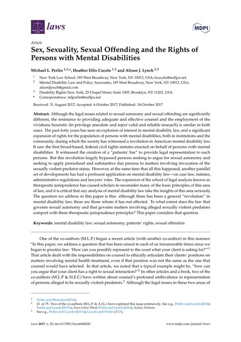 pdf sex sexuality sexual offending and the rights of persons with mental disabilities