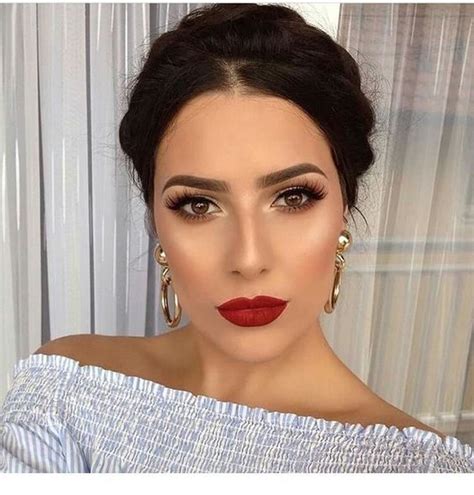 57 Best Gorgeous And Trendy Prom Makeup Ideas For Brown Eyes Red Lip