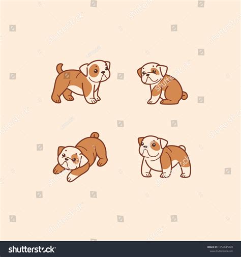 Cartoon Dog Icon Set Different Poses Vector Có Sẵn Miễn Phí Bản Quyền