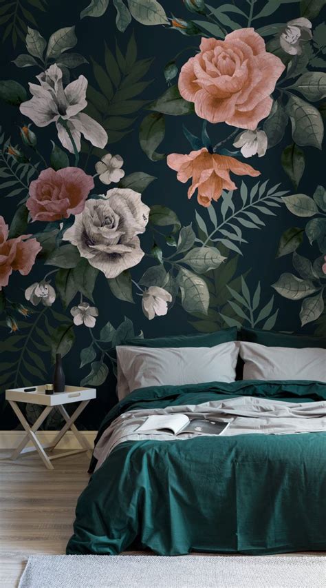 8 Dark Floral Wallpapers To Create A Striking Space Hovia Green