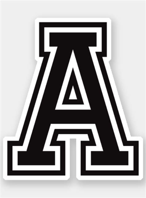 Letter A Sporty College Font Alphabet Stickers Letter A Sticker