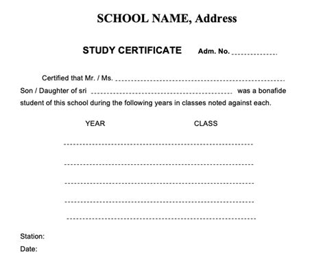 Ap School Study Certificate Formats Pdf