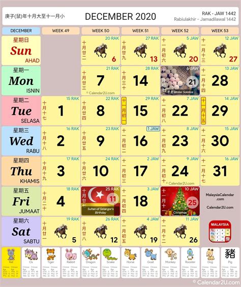 Calendar 2020 School Holidays Malaysia Calendar Template Printable