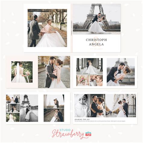 Wedding Photo Album Template 12×12 Strawberry Kit