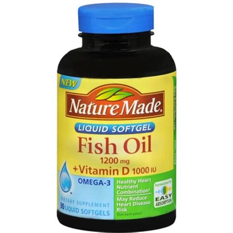 Nature Made Fish Oil 1200 Mg Vitamin D Liquid Softgels 90 Soft Gels