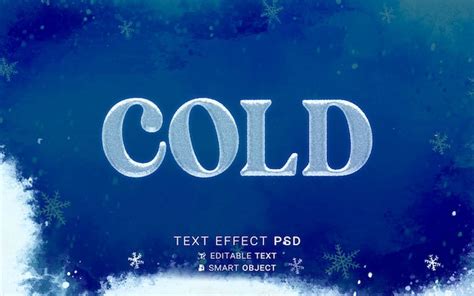 Premium Psd Cold Text Effect Design