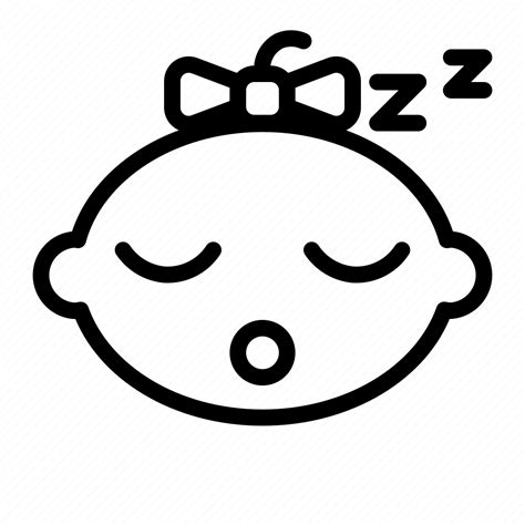 Baby Emoticon Fun Girl Kid Sleep Icon Download On Iconfinder
