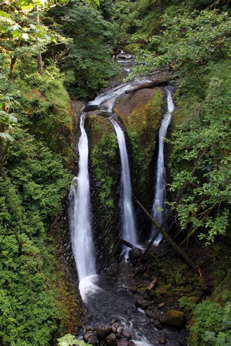 Triple Falls Above Horsetail Falls Columbia Gorge Scenic Area Oregon