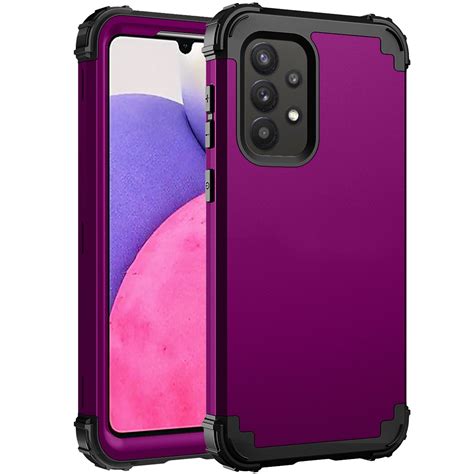 For Samsung Galaxy A53 5g Pc Silicone Phone Case Dark Purpleblack