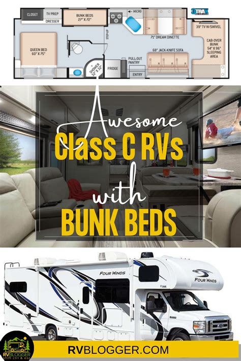 5 Awesome Class C Rvs With Bunk Beds Rv Floor Plans Bunk Beds Bunks