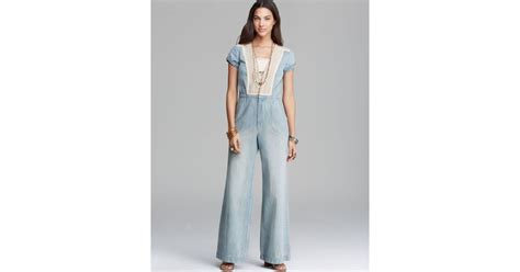 Free People Jumpsuit Vintage Chambray Denim In Blue Lyst